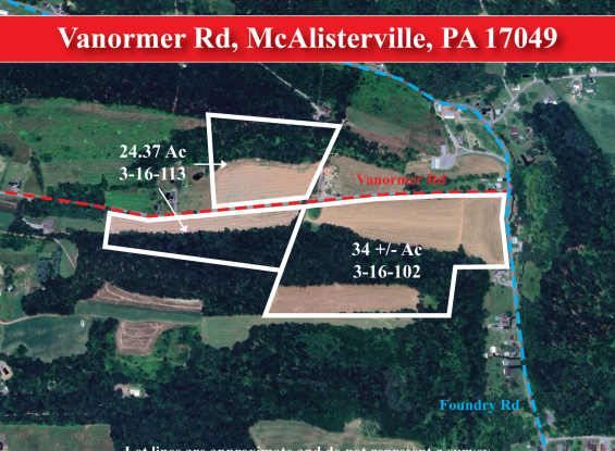 Public Real Estate Auction 58+/- Acres Juniata County (2) Parcels